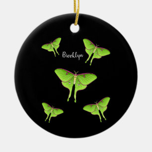 Ornamento De Cerâmica ilustração de desenho animado da mariposa luna