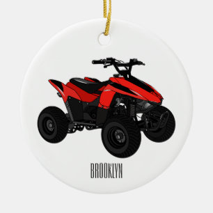 Ornamento De Cerâmica Ilustração de desenho animado de bicicleta atv