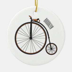 Ornamento De Cerâmica Ilustração de desenho animado de bicicleta de alta