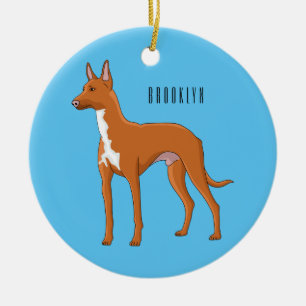 Ornamento De Cerâmica Ilustração de desenho animado de cão aficionado po