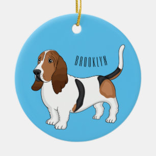 Ornamento De Cerâmica Ilustração de desenho animado de cão de cão de cão