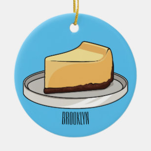 Ornamento De Cerâmica Ilustração de desenho animado de Cheesecake