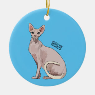 Ornamento De Cerâmica Ilustração de desenho animado de gato esphynx
