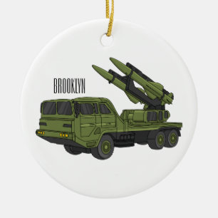 Ornamento De Cerâmica Ilustração de desenho animado de mísseis militares