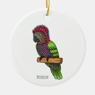 Ornamento De Cerâmica Ilustração de desenho animado de pássaros-papagaio