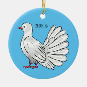 Ornamento De Cerâmica Ilustração de desenho animado de pombo-cauda
