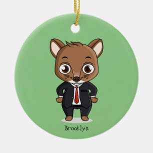 Ornamento De Cerâmica Ilustração de desenho animado de rato bonito