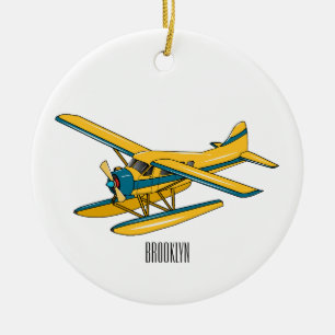 Ornamento De Cerâmica Ilustração de desenho animado de Seaplane