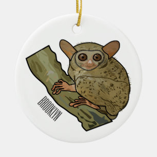 Ornamento De Cerâmica Ilustração de desenho animado de Tarsier