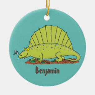 Ornamento De Cerâmica Ilustração de desenho animado verde-claro