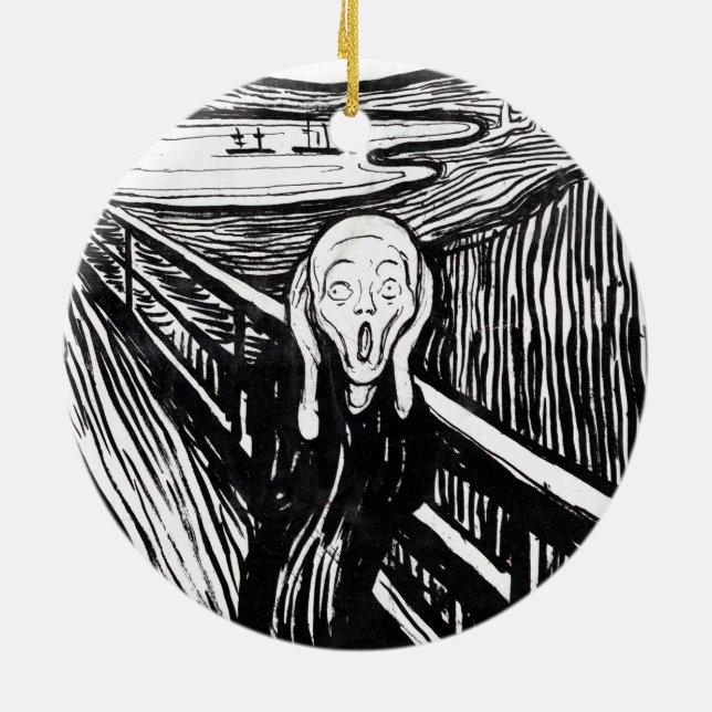 Ornamento De Cerâmica Ilustração de Edvard Munch o gritar (Traseira)