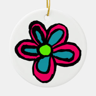 Ornamento De Cerâmica Ilustração de flores para crianças