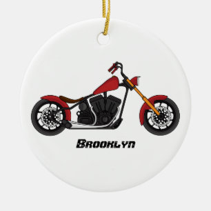 Ornamento De Cerâmica Ilustração de moto estilo Chopper
