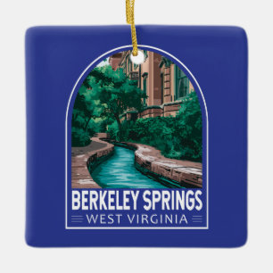 Ornamento De Cerâmica Ilustração de Viagem Berkeley Springs West Virgini