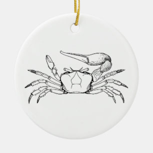 Ornamento De Cerâmica Ilustração do caranguejo de violinista (linha