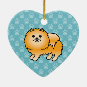 Ornamento De Cerâmica Ilustração do desenho animado da Pomerânia de Casa