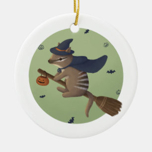 Ornamento De Cerâmica Ilustração do Halloween: Número do Assistente