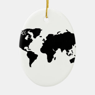 Ornamento De Cerâmica Ilustração do mundo preto e branco