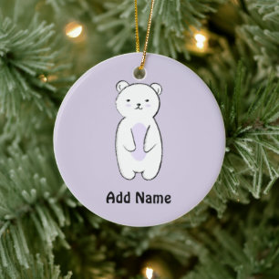 Ornamento De Cerâmica Ilustração do Urso Polar Bonito