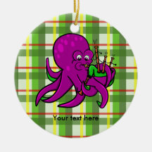 Ilustração Engraçada de Octopus Bagpipe
