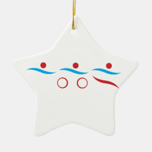 Ornamento De Cerâmica Ilustração legal do logotipo Triathlon