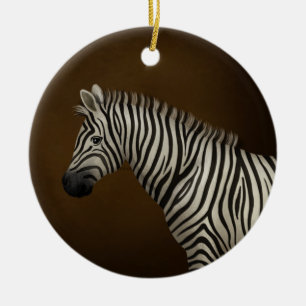 Ornamento De Cerâmica Ilustração Zebra Exótica Vida Selvagem Personal
