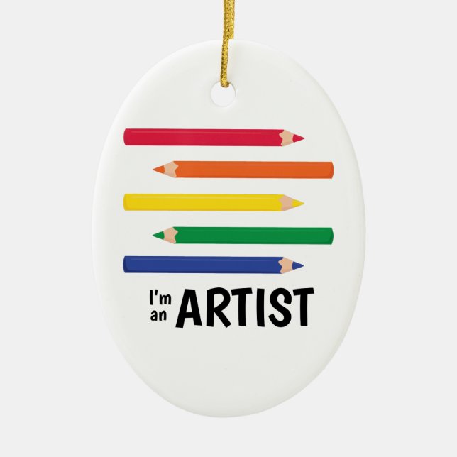 Ornamento De Cerâmica Im um artista (Frente)