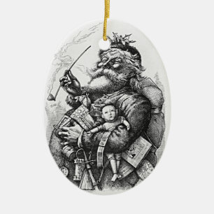 Ornamento De Cerâmica Imagem clássica de Papai Noel
