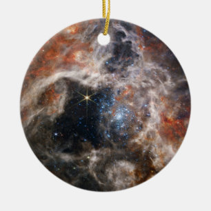 Ornamento De Cerâmica Imagem da Nebula Tarantula do JWST