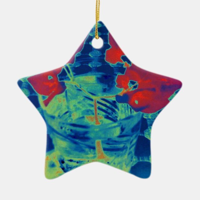 Ornamento De Cerâmica imagem de bougainville (Frente)