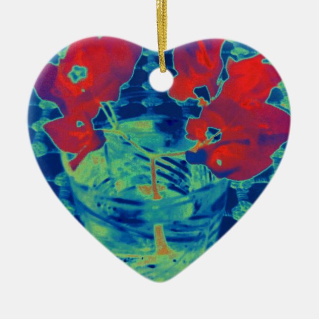 Ornamento De Cerâmica imagem de bougainville (Frente)