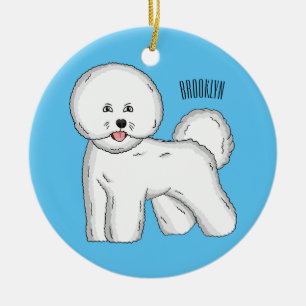 Ornamento De Cerâmica Imagem de desenho animado de cachorro de frise de