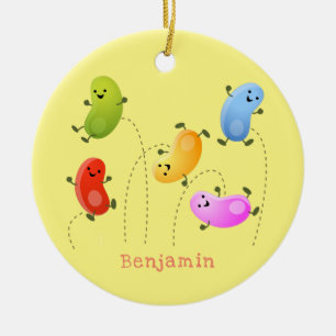 Ornamento De Cerâmica Imagem de desenhos animados de gellybeans felizes