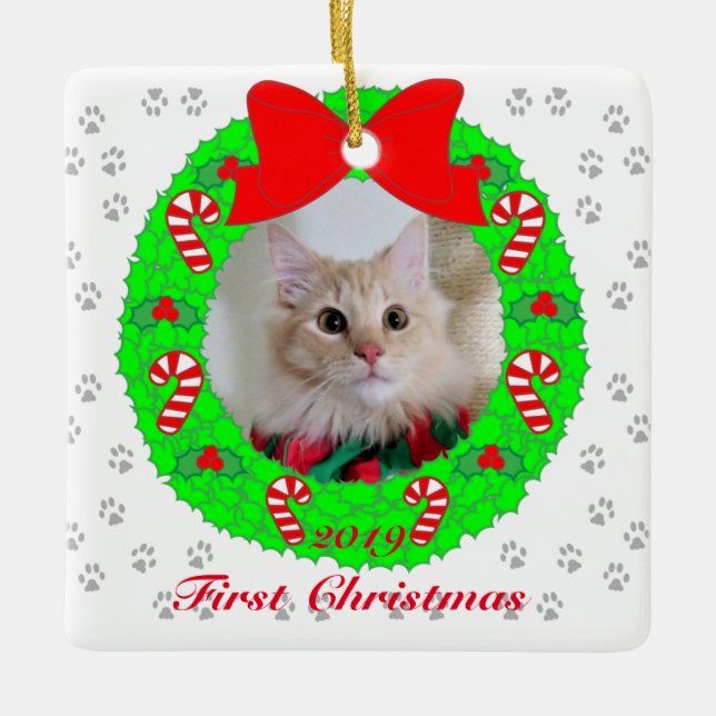 Ornamento De Cerâmica Imagem de Feriado (Frente)