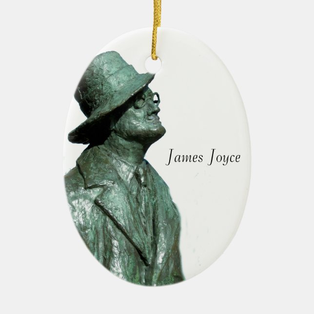 Ornamento De Cerâmica Imagem de James Joyce para Ornament Oval (Frente)