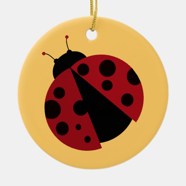Ornamento De Cerâmica imagem de ladybug (Frente)