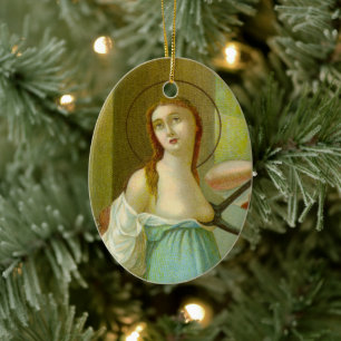 Ornamento De Cerâmica Imagem Dupla St. Agatha (M 003)