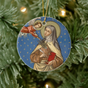 Ornamento De Cerâmica Imagem Dupla St. Teresa de Ávila (SAU 28)