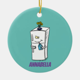 Ornamento De Cerâmica Imagem engraçada do desenho do frigorífico
