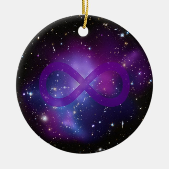 Ornamento De Cerâmica Imagem Espacial Roxa (Frente)