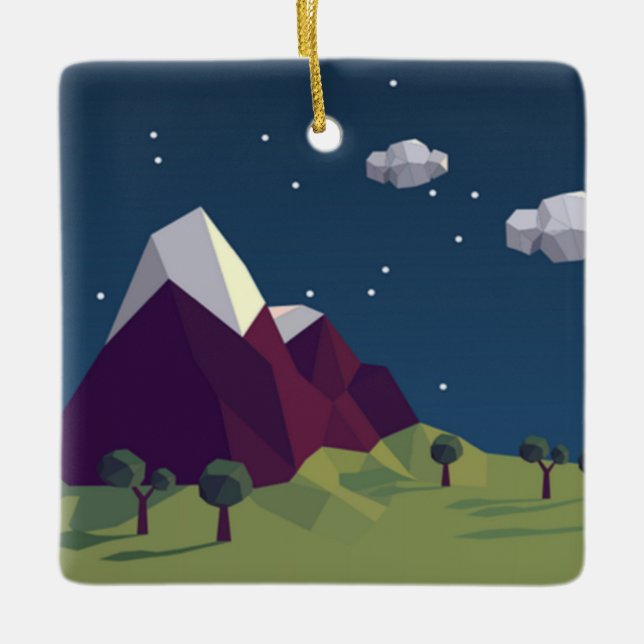 Ornamento De Cerâmica Imagem noturna estelar (Frente)