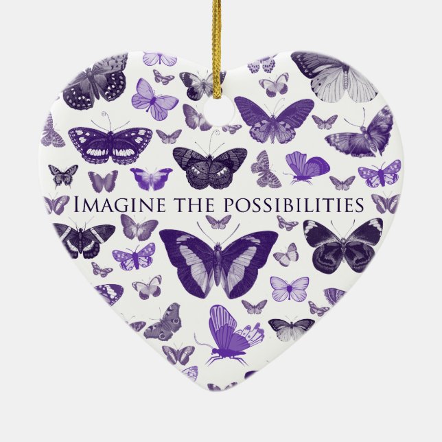 Ornamento De Cerâmica Imagine as possibilidades (Verso)