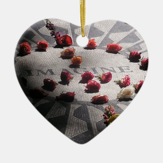 Ornamento De Cerâmica Imagine o Parque Central do Mosaico (Frente)