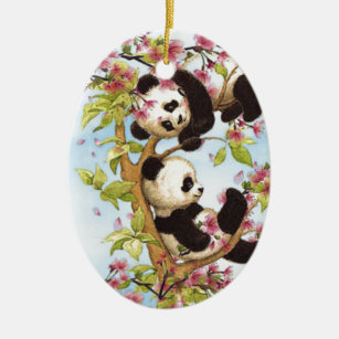Ornamento De Cerâmica IMG_7386.PNG bonito e panda colorida projetada