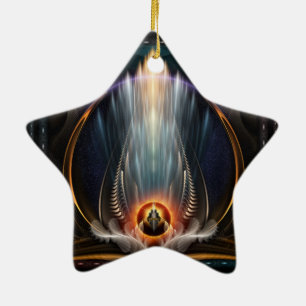 Ornamento De Cerâmica Imperial View Fractal Art Star Ornament