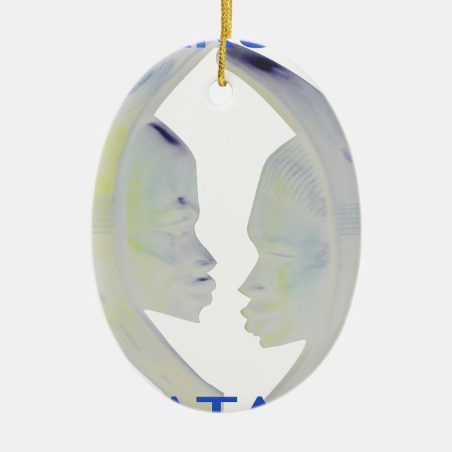 Ornamento De Cerâmica Impressão africano Hakuna Matata Design (Frente)