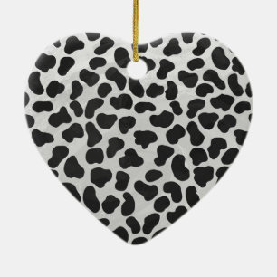 Ornamento De Cerâmica Impressão Branco e Negro Dalmáticos