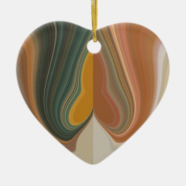 Ornamento De Cerâmica Impressão de Abstrato de Arte Retroativa (Frente)