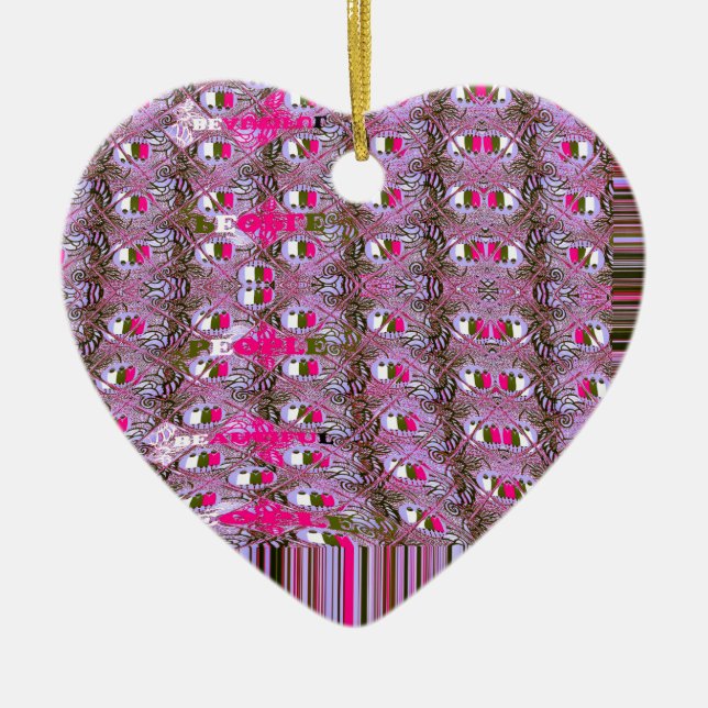 Ornamento De Cerâmica Impressão de Abstrato de padrão denso e intuitivo (Frente)