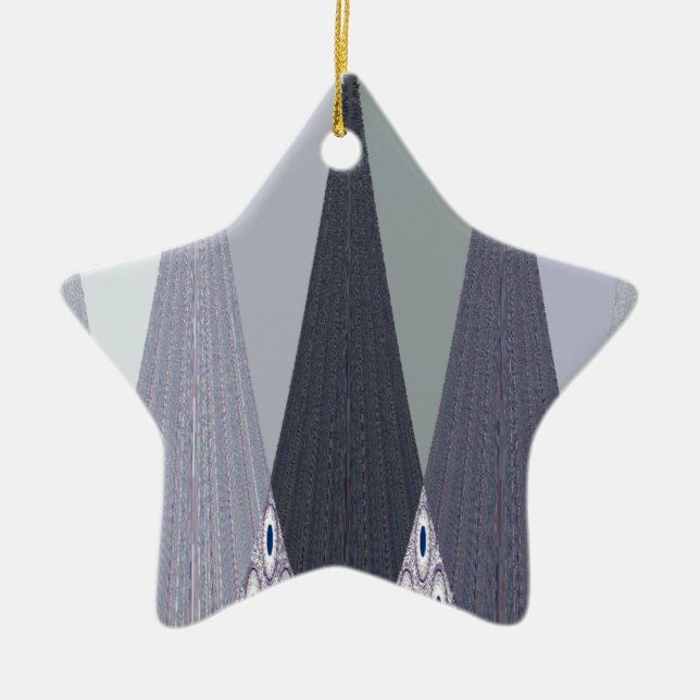 Ornamento De Cerâmica Impressão de Arte de Pontos Críticos da Cinza Cinz (Frente)